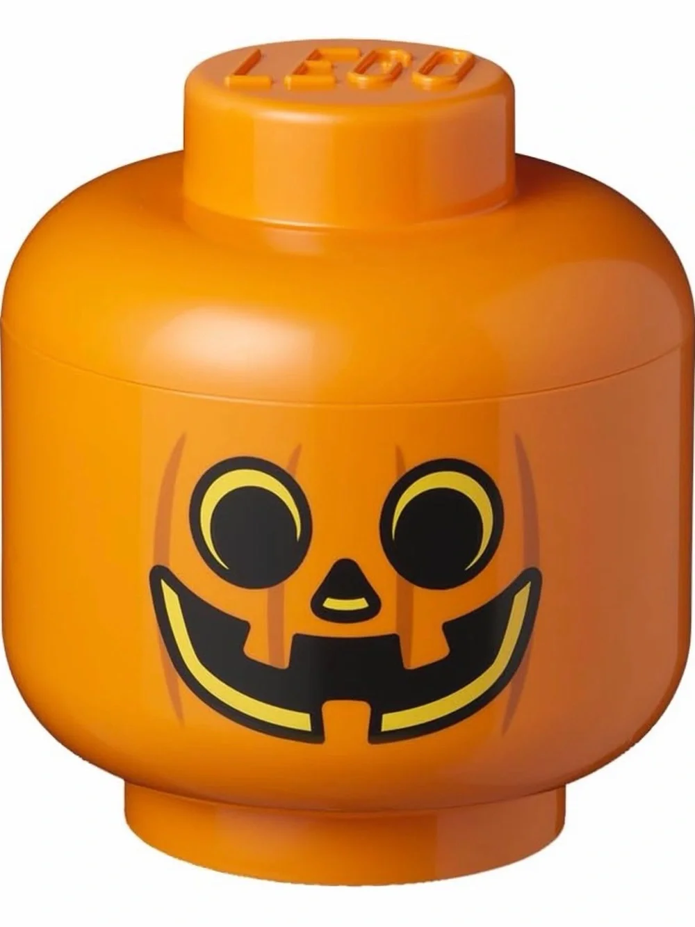 Lego Orange Pumpkin Jack-O'-Lantern storage  Head